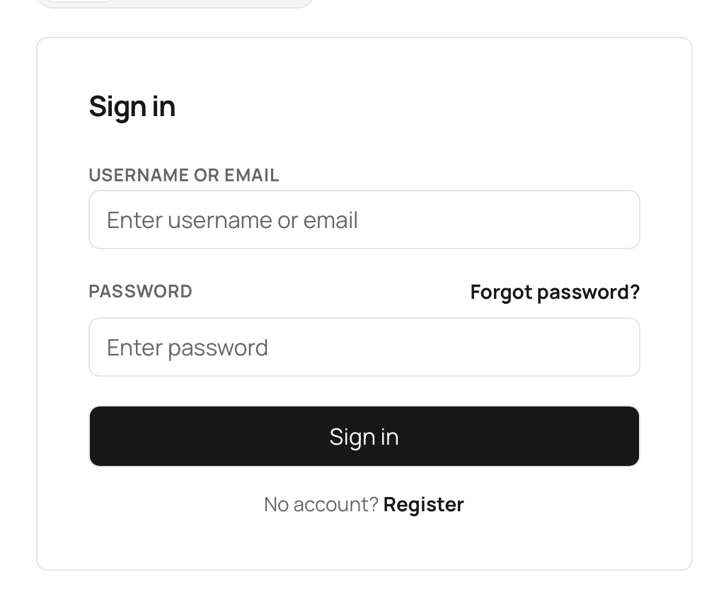 MinT Enterprise login page